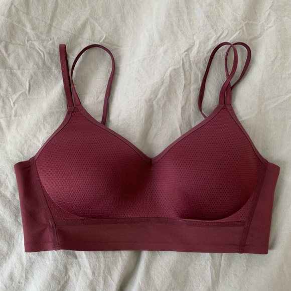 Nike Dri Fit Bra - Burgundy - Sz S - Picture 1 of 4